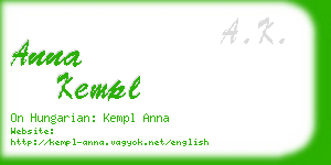 anna kempl business card